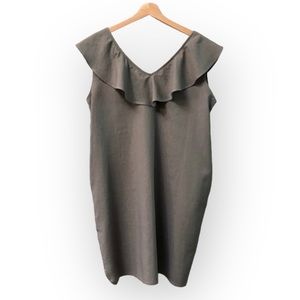 🆕 🇨🇦 emk 100% Linen Sleeveless Dress Designer V Neck Pockets Elegant Relaxed